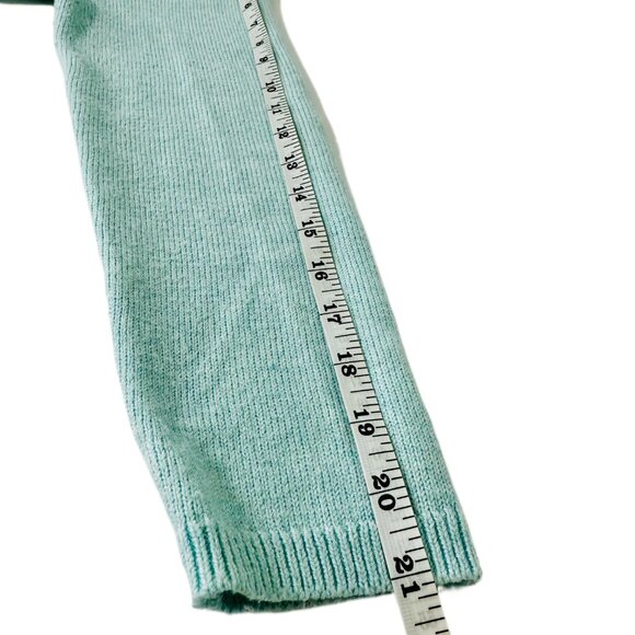 Talbots Mockneck Chevron Fair Isle Sweater MP Ice Green Cotton Blend – Pre-Owned - Picture 4 of 10